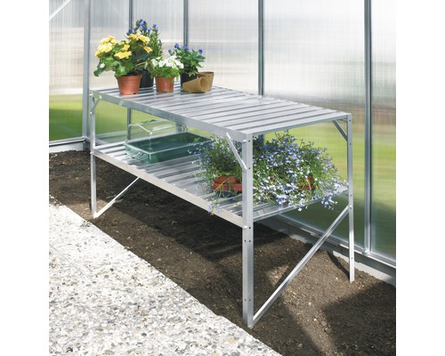 Aluminiumtisch Vitavia, 2 Ablagen Aluminiumtisch Vitavia, 2 Ablagen