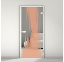 Glastür mit abstraktem Design im Innenraum
