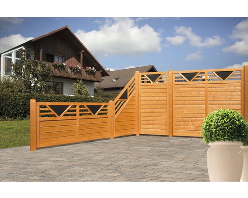 Holzzaun mit Dreiecksmuster für den Garten