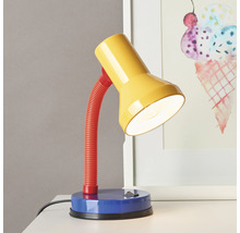 Bürolampe 1-flammig Metall/Kunststoff HxØ 300x130 mm Junior blau/rot/gelb mit Flexarm + Kippschalter-thumb-0