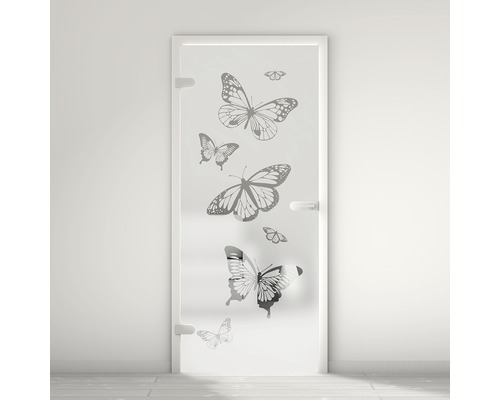 Pertura Glastür Mynd Butterfly 06 satiniert 70,9 x 197,2 x 0,8 cm DIN Links
