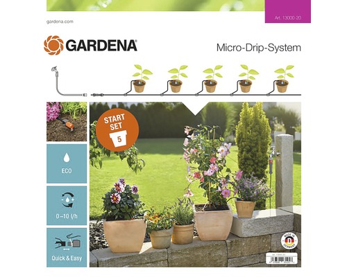 Bewässerungsset GARDENA Micro-Drip Start Set Pflanztöpfe Gr. S (für bis zu 5 Pflanztöpfe)