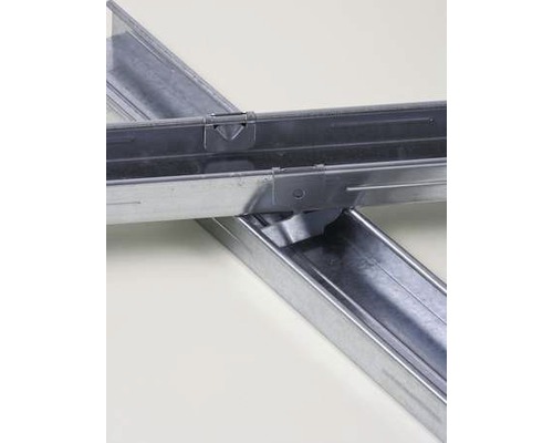 Zwei miteinander verbundene Stahlprofile für Trockenbau