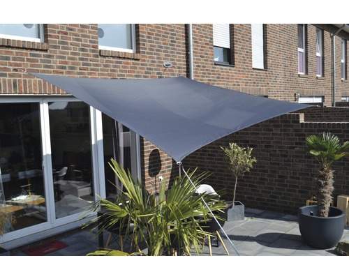 PeddyShield Vierecksonnensegel 2,5 x 3,0 m, aus wasser- und windabweisenden PES 200 g/m², anthrazit