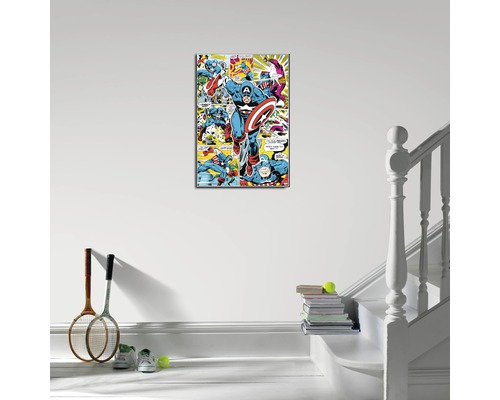 Gerahmtes Captain America Comic Wandbild