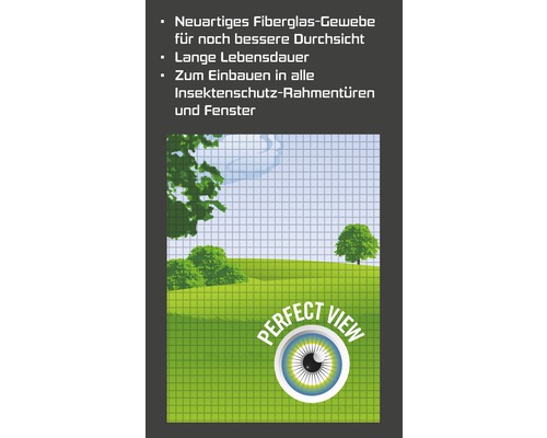 Illustration of an insect screen with a view of nature