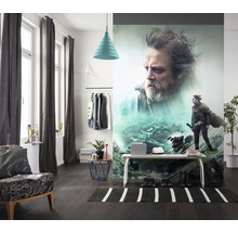 Wohnraum mit Fototapete, Lampe, Garderobe, Stuhl, Teppich und Dekoration