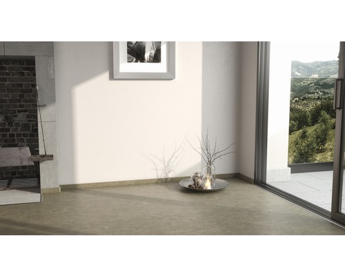 Heller Raum mit Grill, Dekoration und Blick ins Grüne