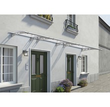 Vordach aus Kunststoff über zwei Haustüren