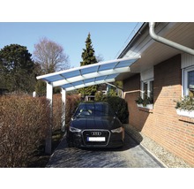 Einzelcarport KRB Skiatsu mit Hitze-, UV- und Hagelschutz 270x500 cm silber