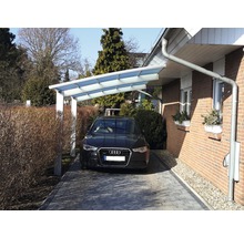 Einzelcarport KRB Skiatsu mit Hitze-, UV- und Hagelschutz 270x500 cm silber