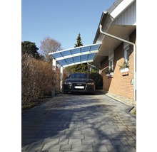 Einzelcarport KRB Skiatsu mit Hitze-, UV- und Hagelschutz 270x500 cm silber
