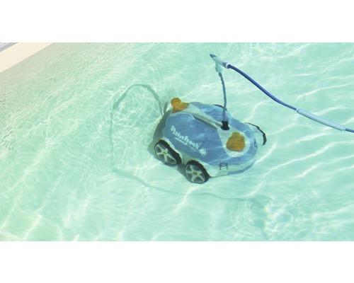 Schwimmbadroboter im Wasser mit Kabel
