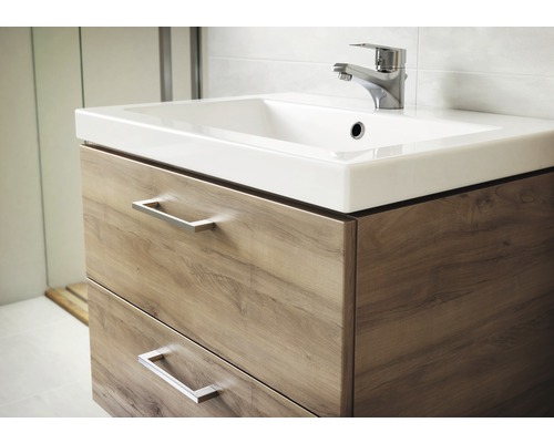 Waschbeckenunterschrank mit zwei Schubladen und Armatur