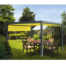 Pavillon Grau 500 x 300 cm Design 7703 gelb mit Senkrechtmarkise-thumb-0
