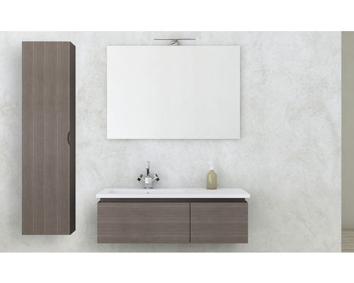 Modernes Badezimmer-Set mit Waschtisch, Spiegel und Hochschrank