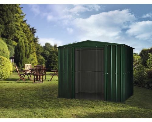 Metallgerätehaus GLOBEL Giebeldach 8x8 245 x 245 cm grün Gartenhaus aus Metall im Garten