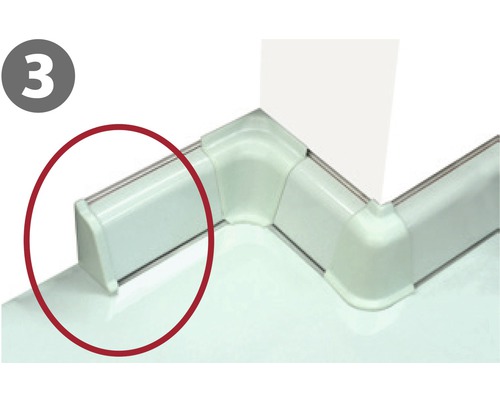 Kunststoff-Sockelleiste mit Endstück