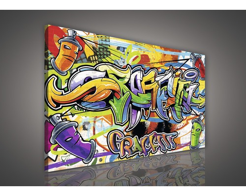 Wandbild mit Graffiti-Motiv und Schriftzug
