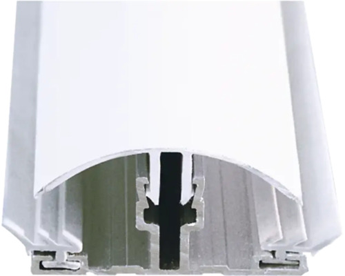 Querschnitt eines LED-Profils aus Aluminium mit Abdeckung