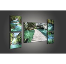 Leinwandbild Wasserfall I 5er-Set 115,6x64,8 cm