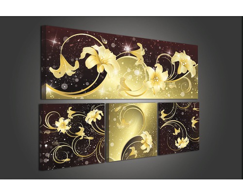 Mehrteiliges Wandbild mit floralem Design für die Wanddekoration