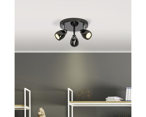 Deckenleuchte mit drei Strahlern aus Metall