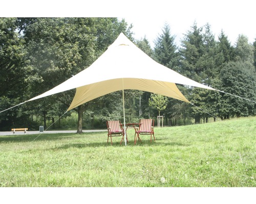 Vierecksonnensegel, 4,0 x 4,0 m, aus wasser- und windabweisenden PES, mit Mittelmast, sand