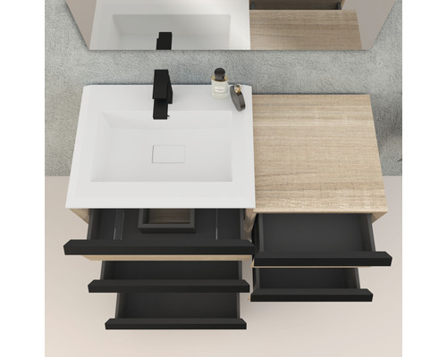 Waschtisch mit Schubladen und Spiegel für das Badezimmer