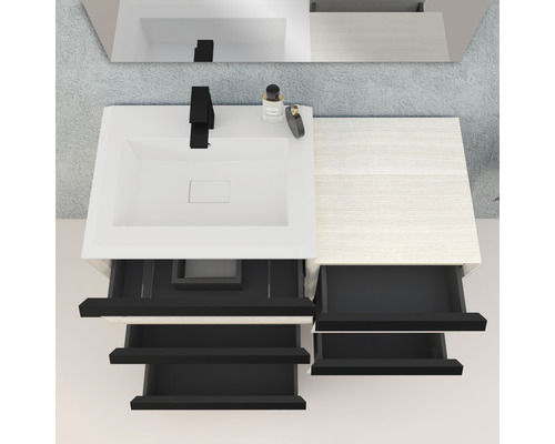 Badezimmer Waschtisch mit Becken, Armatur und Schubladen