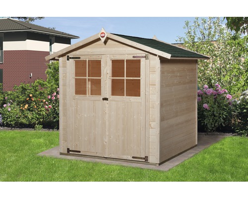 Gartenhaus weka 316 Gr.2 mit Fußboden 240 x 217 cm lasiert Holzgartenhaus mit Doppeltür und Fenster