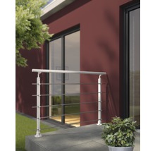 Geländer-Komplettset Pertura Aluminium weiß mit fünf Edelstahlstäben für Bodenmontage B: 1.50 m-thumb-1