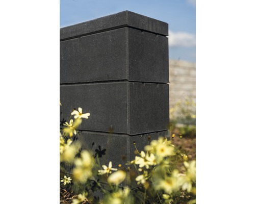 Mauerabdeckplatte iBrixx Modern basalt mit Glimmer 45 x 22,5 x 5 cm-0