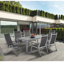 Gartentisch MWH Elements Fiberzement 160x90x74 cm silber-grau