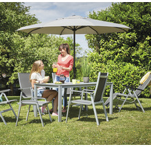 Gartentisch MWH Elements Fiberzement 160x90x74 cm silber-grau