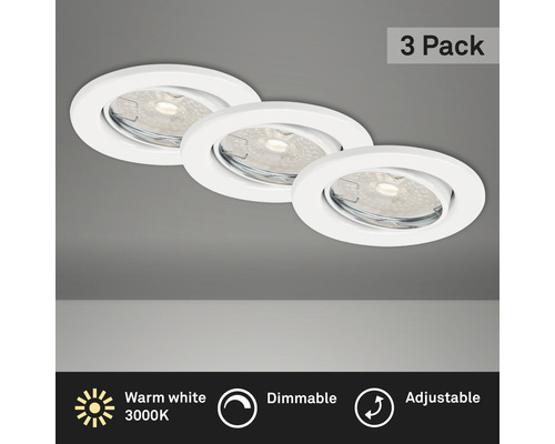 LED Einbauleuchten Set IP23 dimmbar 3-tlg 3x5W 3x380 lm