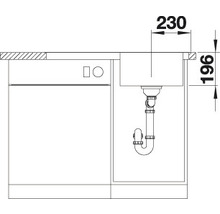 Spüle Blanco DIVON II 45 S-IF 860 x 510 mm edelstahl seidenglanz 521657 1 Spülbecken Mit Tropffläche Becken links Flächenbündige Optik-thumb-5