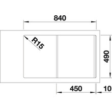 Spüle Blanco DIVON II 45 S-IF 860 x 510 mm edelstahl seidenglanz 521657 1 Spülbecken Mit Tropffläche Becken links Flächenbündige Optik-thumb-3