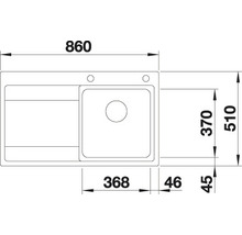 Spüle Blanco DIVON II 45 S-IF 860 x 510 mm edelstahl seidenglanz 521657 1 Spülbecken Mit Tropffläche Becken links Flächenbündige Optik-thumb-4