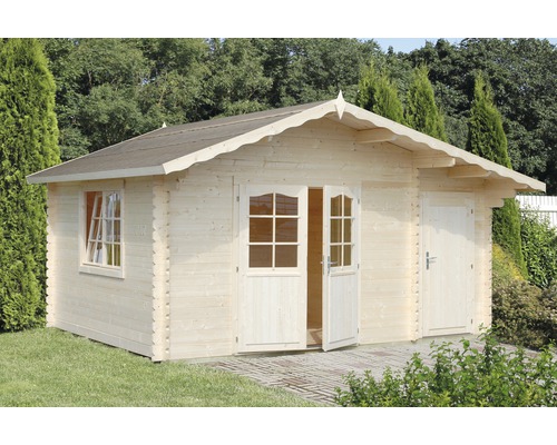 Gartenhaus Palmako Emma 14,2 m² inkl. Fußboden 513 x 410 cm natur Gartenhaus aus Holz mit Fenster und Doppeltür