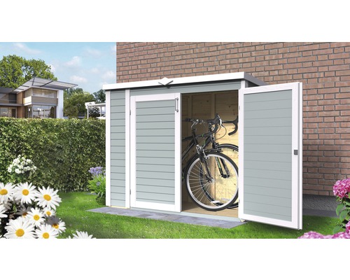 Gartenschrank/Fahrradgarage/ Mülltonnenbox Bertilo Multi-Box 3 200x82x163 cm hellgrau-0