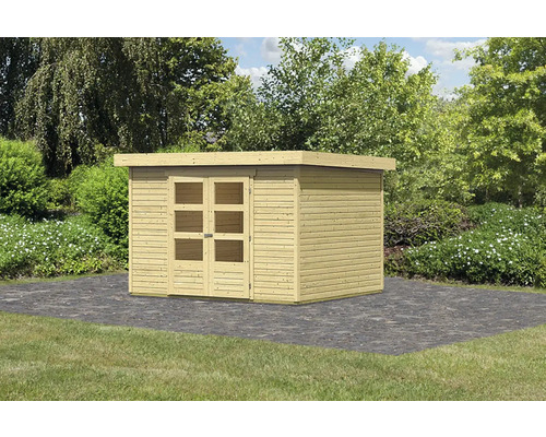 Gartenhaus aus Holz mit Doppeltür und Fenster