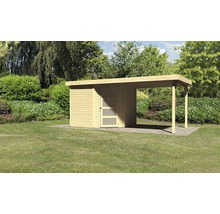 Gartenhaus Karibu Anvik 5 mit Schleppdach 503 x 262 cm natur