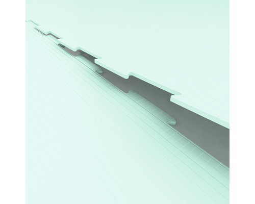 Detailansicht einer Nut- und Federverbindung von Paneelen