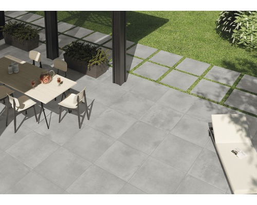 FLAIRSTONE Feinsteinzeug Terrassenplatte Concrete grau rektifizierte Kante 75 x 75 x 2 cm FLAIRSTONE Feinsteinzeug Terrassenplatte Concrete grau rektifizierte Kante 75 x 75 x 2 cm