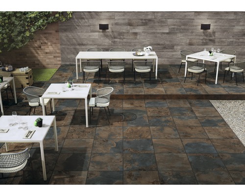 FLAIRSTONE Feinsteinzeug Terrassenplatte Slate multicolor rektifizierte Kante 60 x 60 x 2 cm