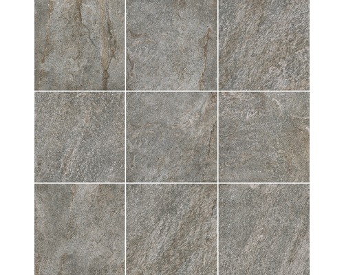 Neun graue Fliesen mit Steinoptik