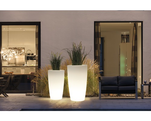 Pflanzvase beleuchtet Degardo Rovio III Kunststoff außen und innen Ø 62 H 110 cm warmweiß