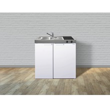 Stengel-Küchen Miniküche mit Geräten Kitchenline 90 cm Frontfarbe weiß glänzend Korpusfarbe weiß montiert-thumb-3