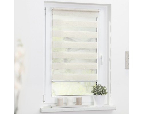 Lichtblick Doppelrollo ohne Bohren natur 45x150 cm inkl. Klemmträger Fenster mit Doppelrollo zur Lichtregulierung